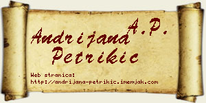 Andrijana Petrikić vizit kartica